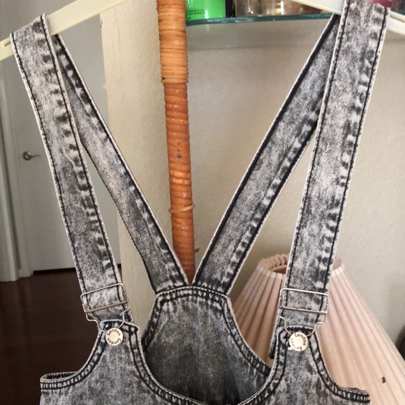 London Clothing Co. Denim Washed Black Overalls Size Medium - Picture 7 of 9